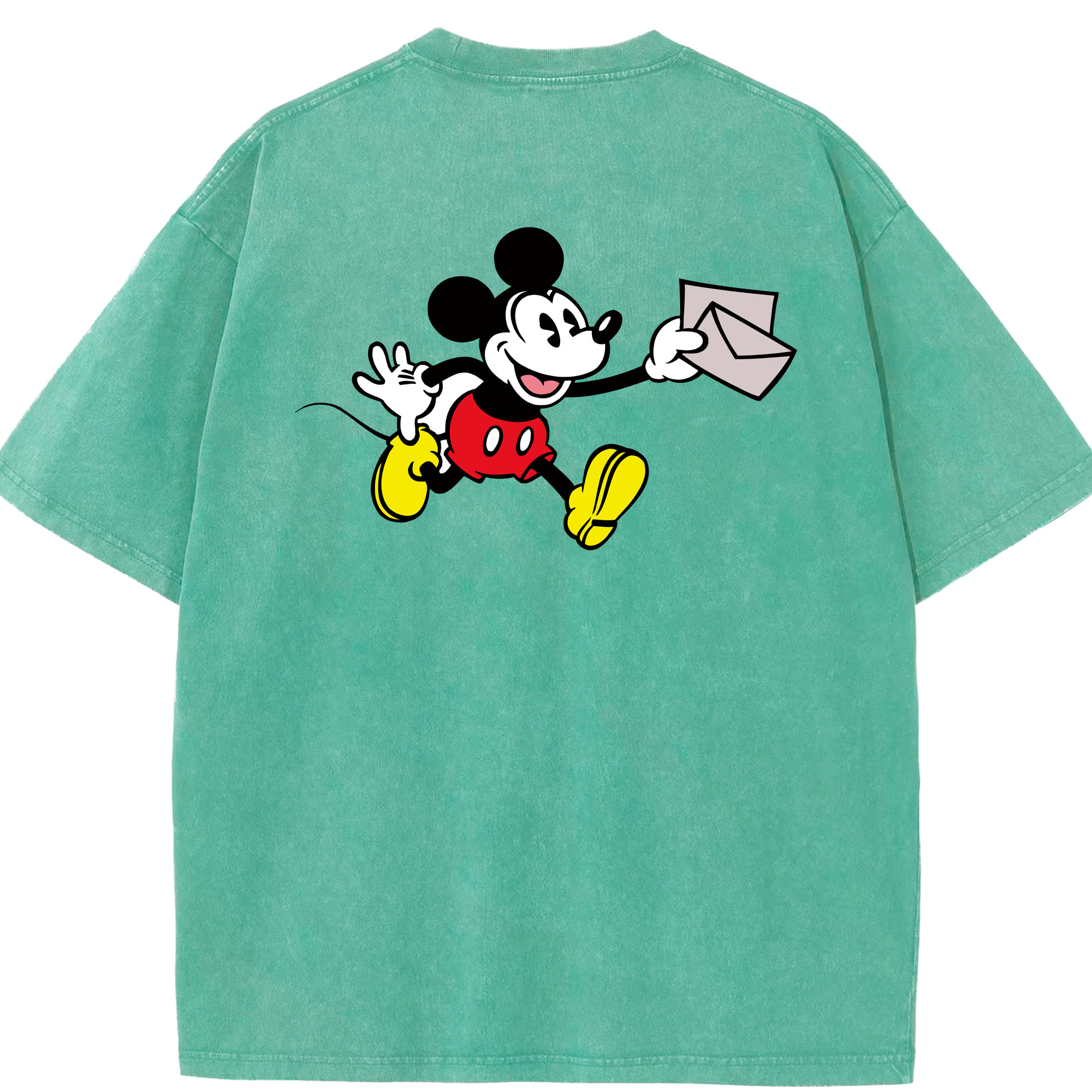 （画像用） ミッキーマウス Mickey Mouse 綿100% ヴィンテージ風 半袖Tシャツ（背面プリント）
